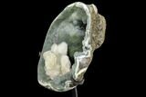 Prasiolite (Green Quartz) Geode With Calcite - Uruguay #107710-5